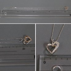 画像8: K18ダイヤモンドペンダント ダブルハートモチーフ 2.6g (8)
