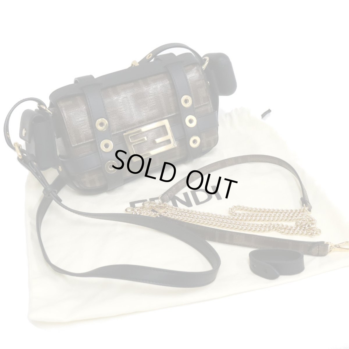 画像1: フェンディ ズッカ 3wayチェーンショルダーバッグ(8BS034) (1)