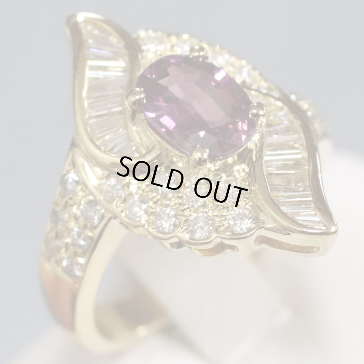 画像2: K18ルビーダイヤモンドリング R1.23 D0.78 7.6g #10 (2)