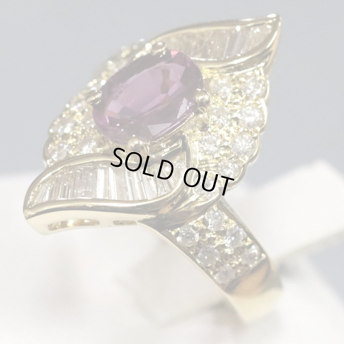 画像3: K18ルビーダイヤモンドリング R1.23 D0.78 7.6g #10 (3)