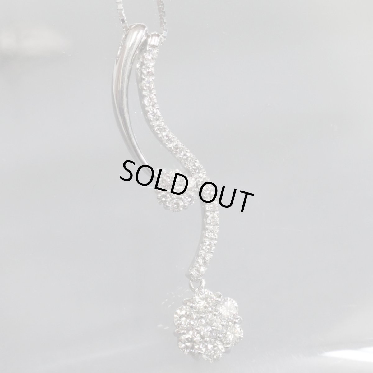 画像1: K18WGダイヤモンドペンダント D1.02 5.6g (1)