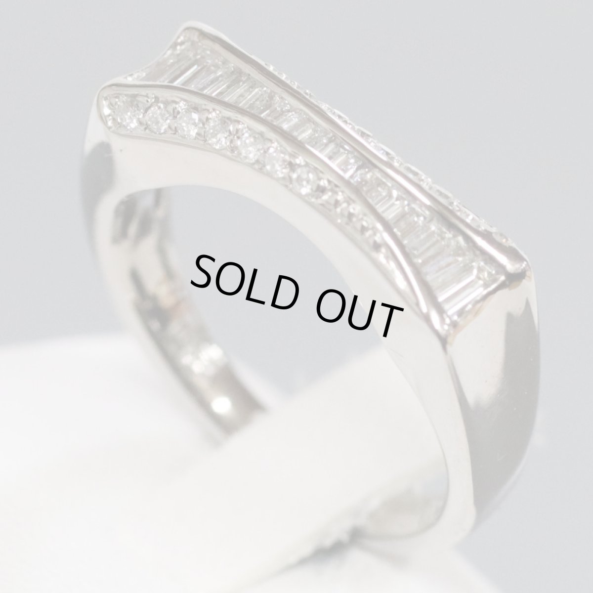 画像2: K18WGダイヤモンドリング D0.38 6.1g #13.5 (2)