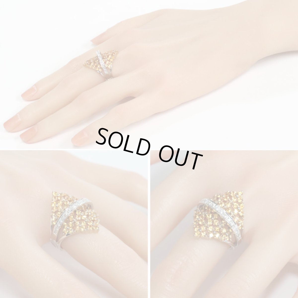 画像10: K18オレンジサファイアダイヤモンドリング S3.66 D0.37 13.1g #15.5 鑑別書 (10)