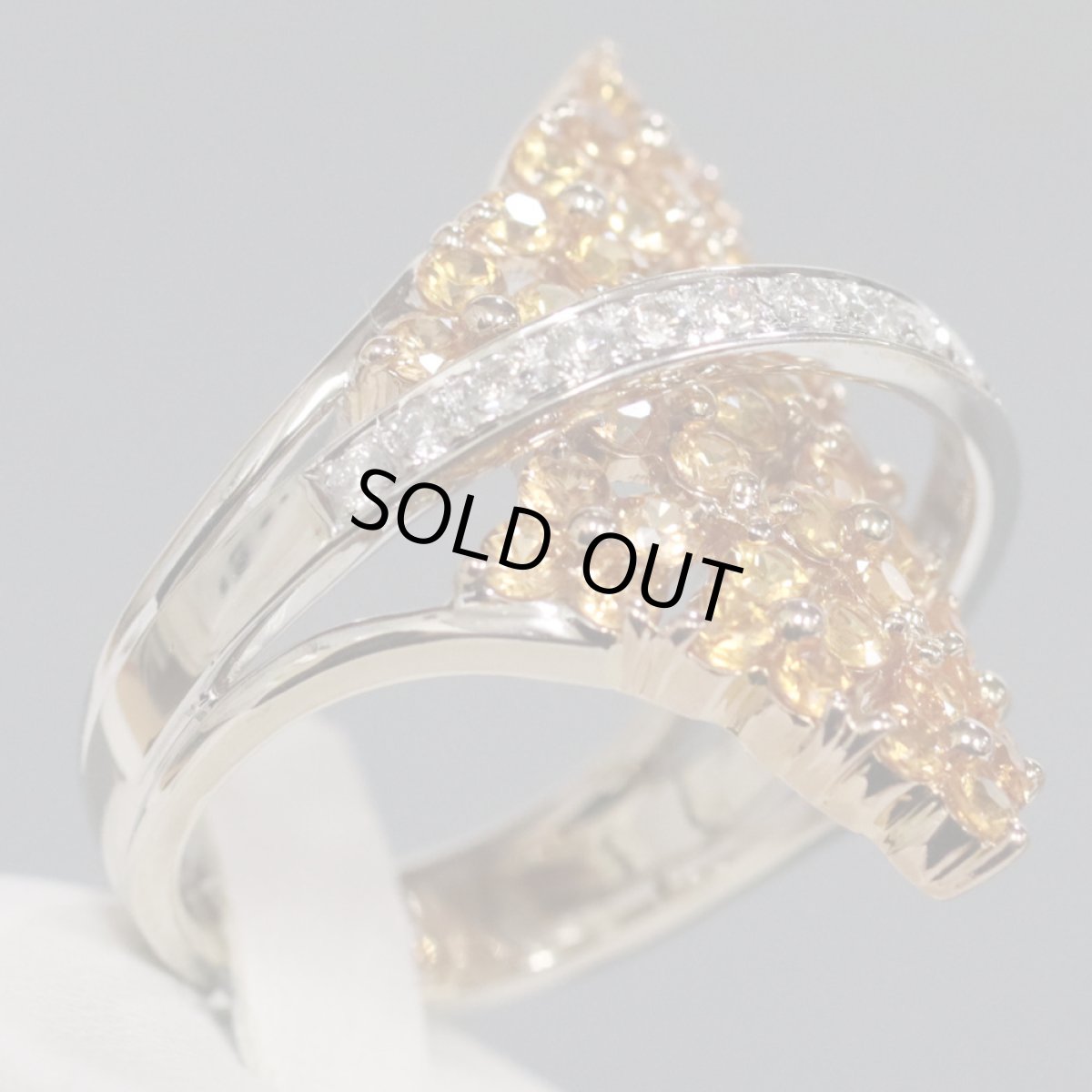 画像3: K18オレンジサファイアダイヤモンドリング S3.66 D0.37 13.1g #15.5 鑑別書 (3)