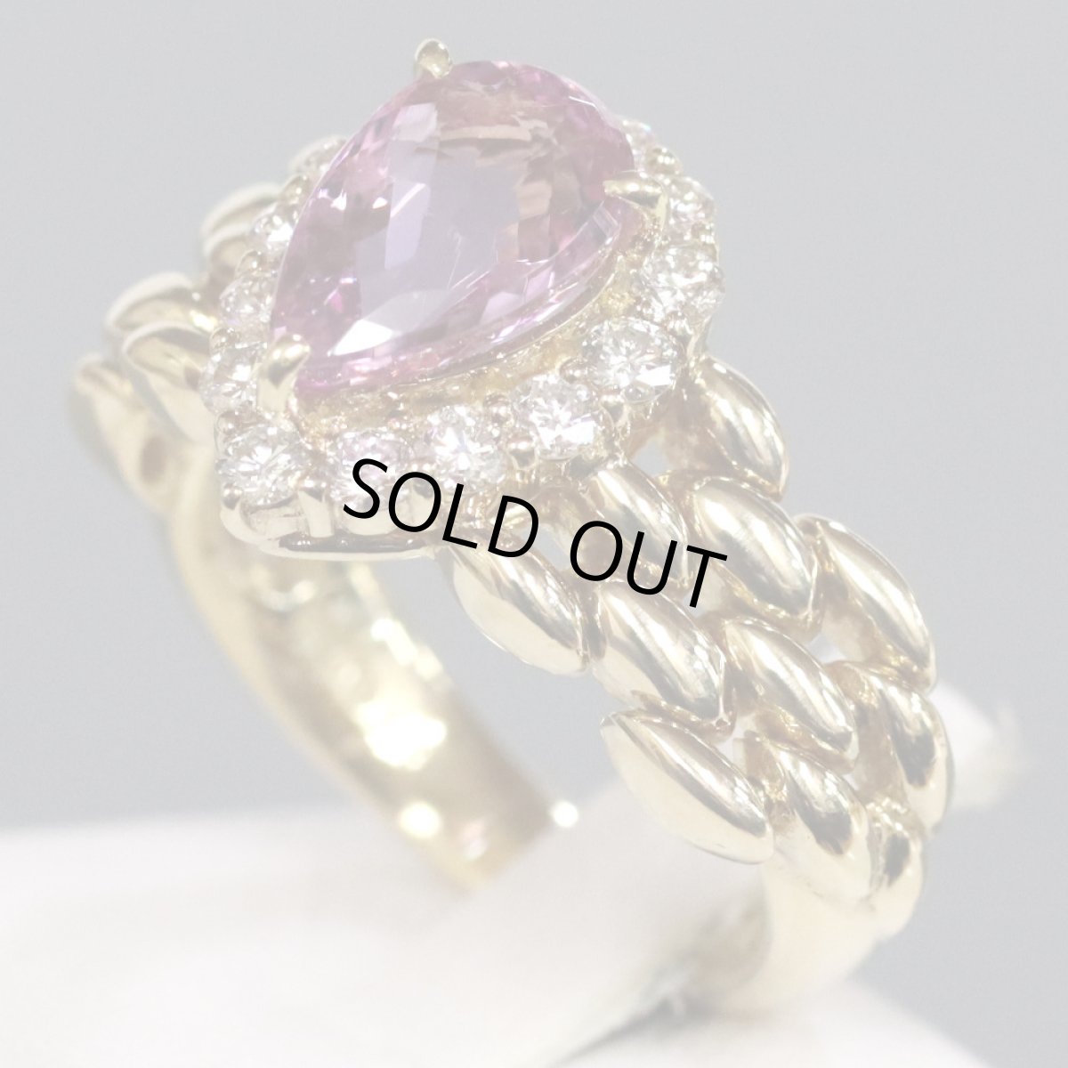 画像2: K18ピンクトルマリンダイヤモンドリング T2.40 D0.56 10.8g #12 (2)