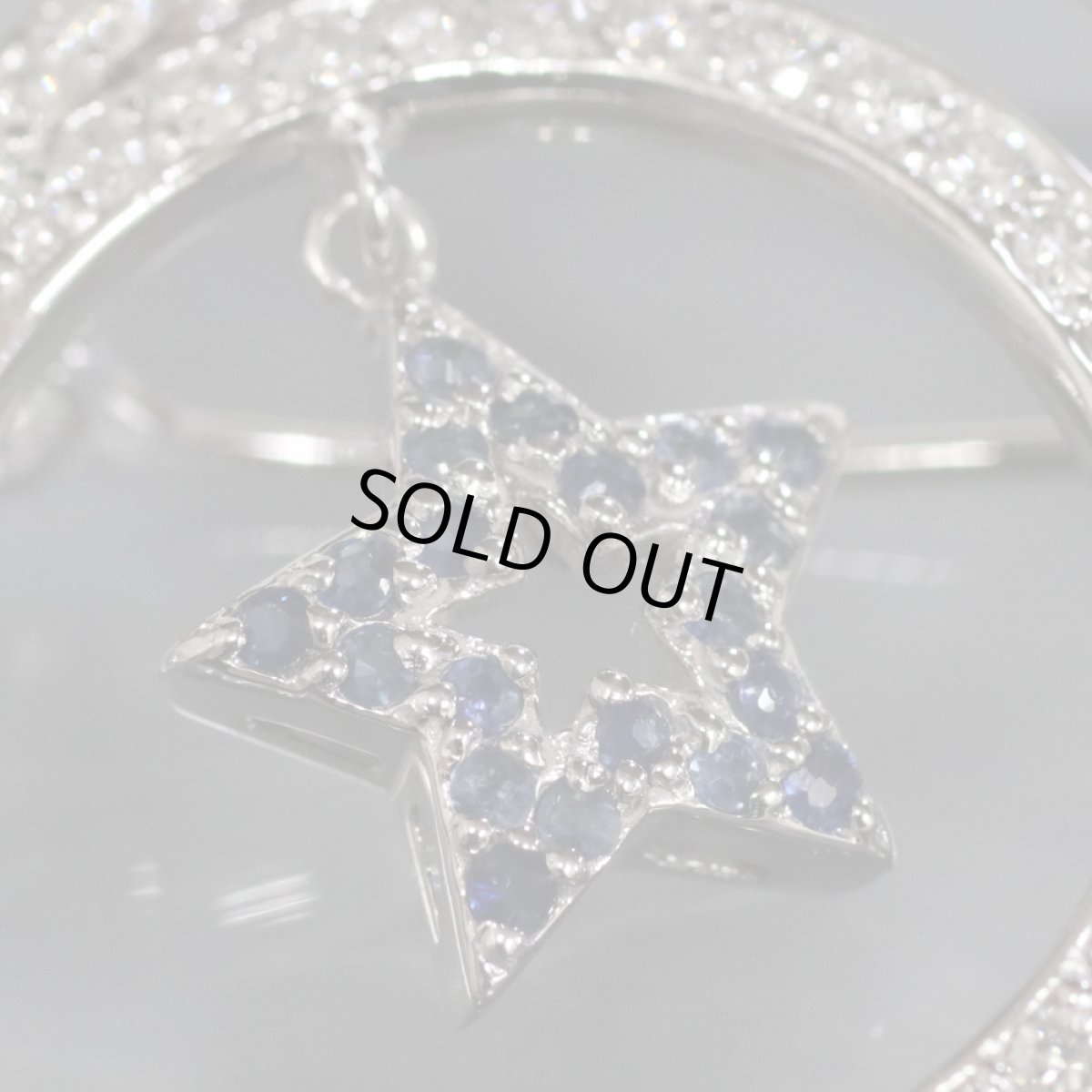 画像5: K18WGダイヤモンドサファイアブローチ D1.0 S0.15 6.0g (5)