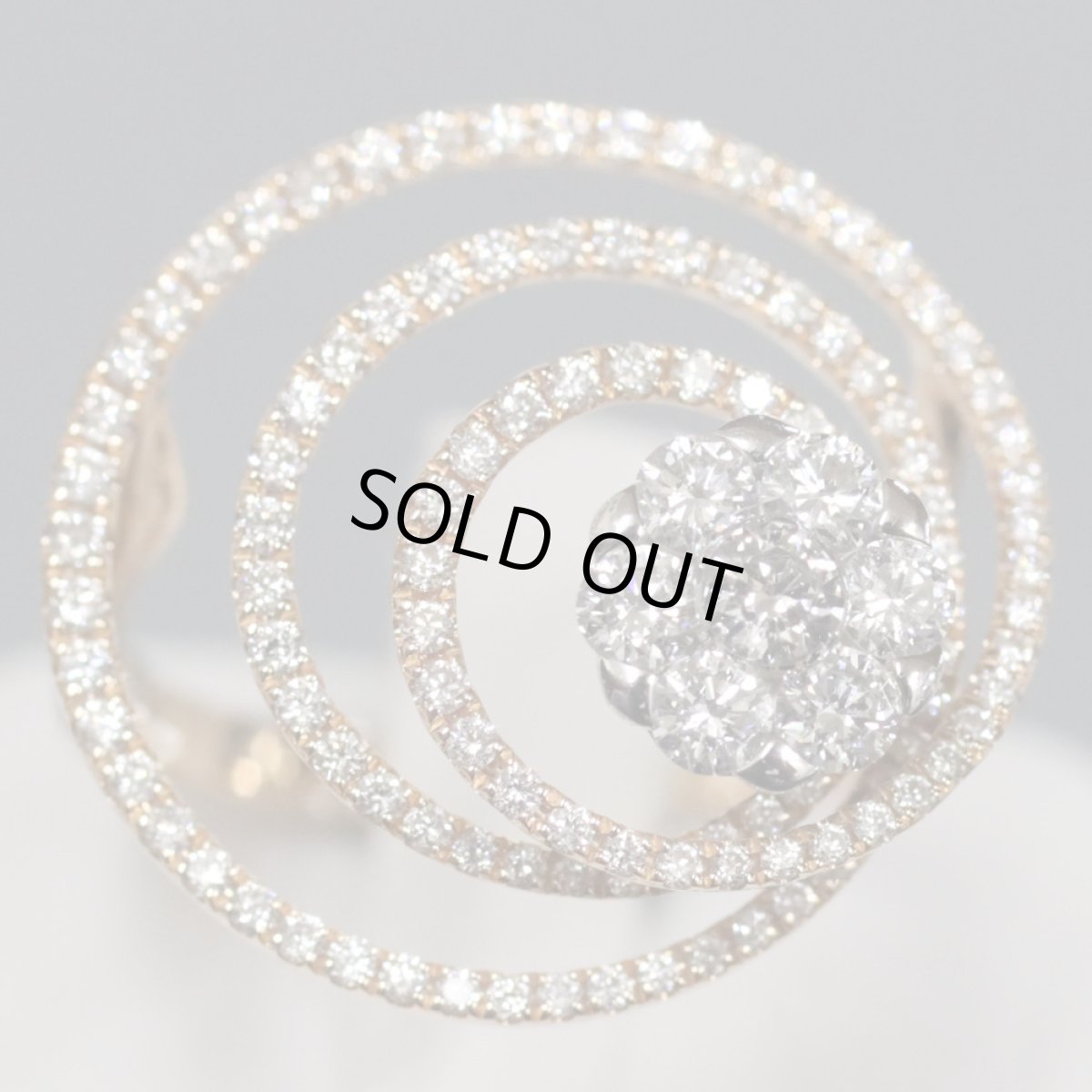 画像2: K18PGダイヤモンドリング D1.08 5.7g #13.5 (2)