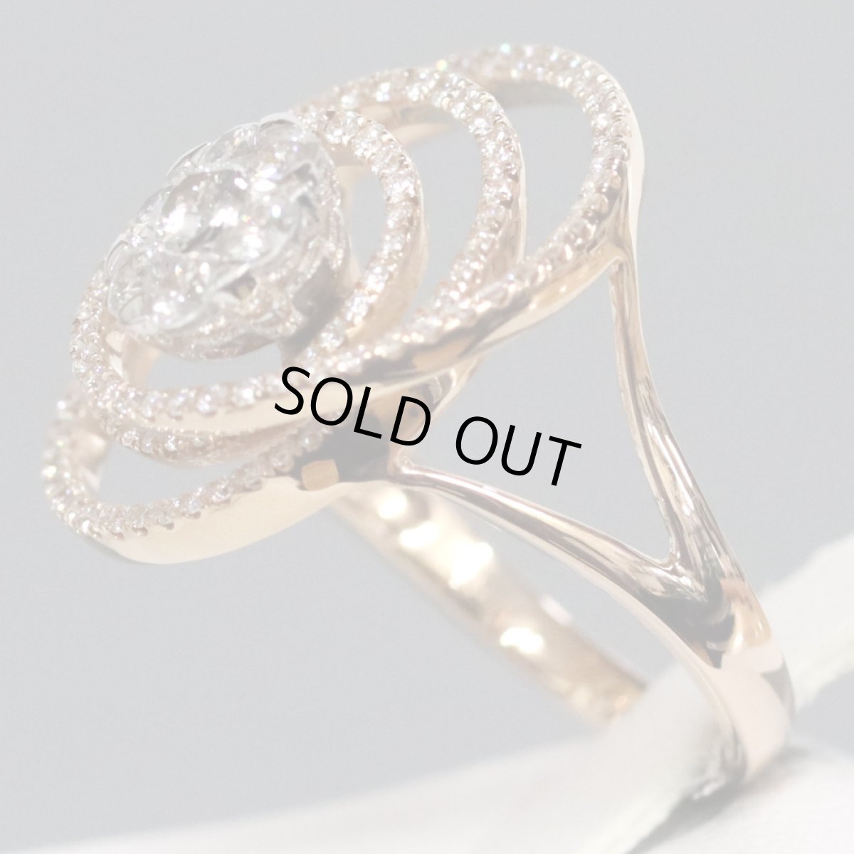 画像4: K18PGダイヤモンドリング D1.08 5.7g #13.5 (4)