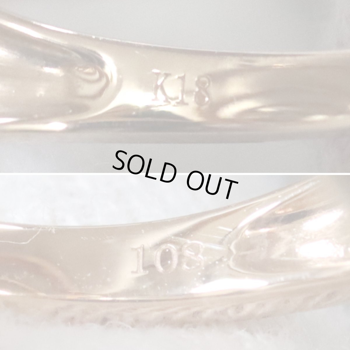 画像7: K18PGダイヤモンドリング D1.08 5.7g #13.5 (7)