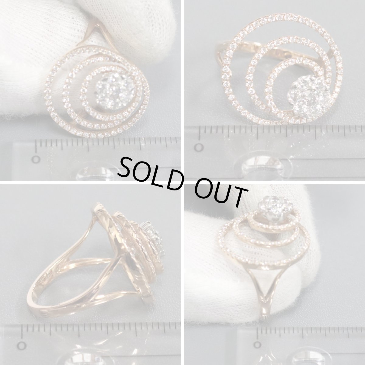 画像8: K18PGダイヤモンドリング D1.08 5.7g #13.5 (8)