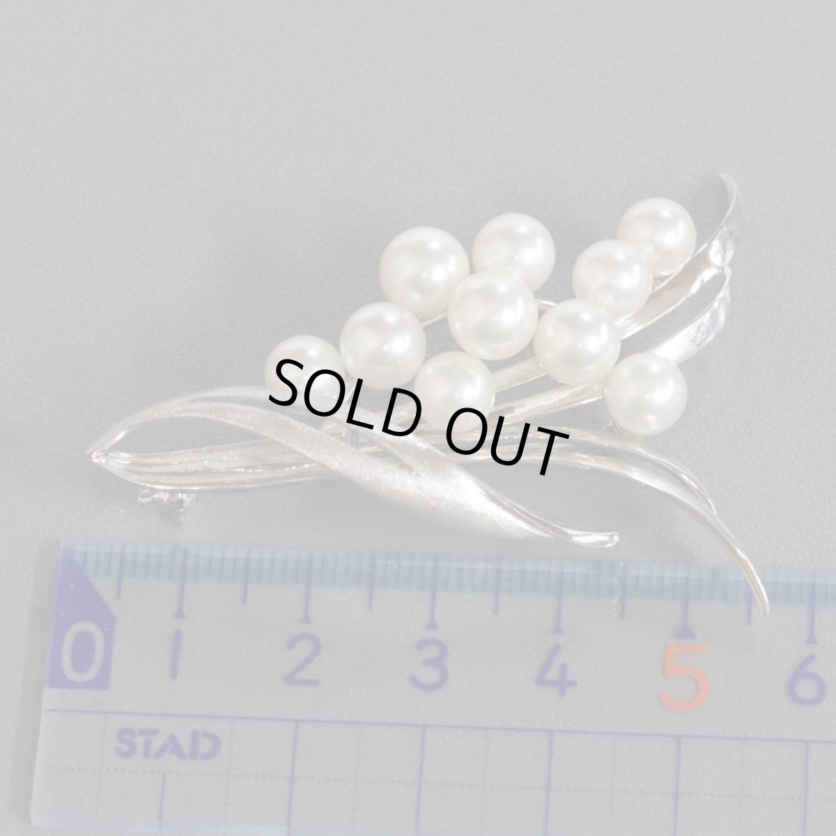 画像10: ミキモト K14WGパールブローチ 13.4g (10)