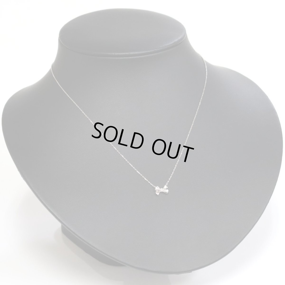 画像4: ヴァンドーム青山 K18WGダイヤモンドネックレス リボンモチーフ 1.5g (4)