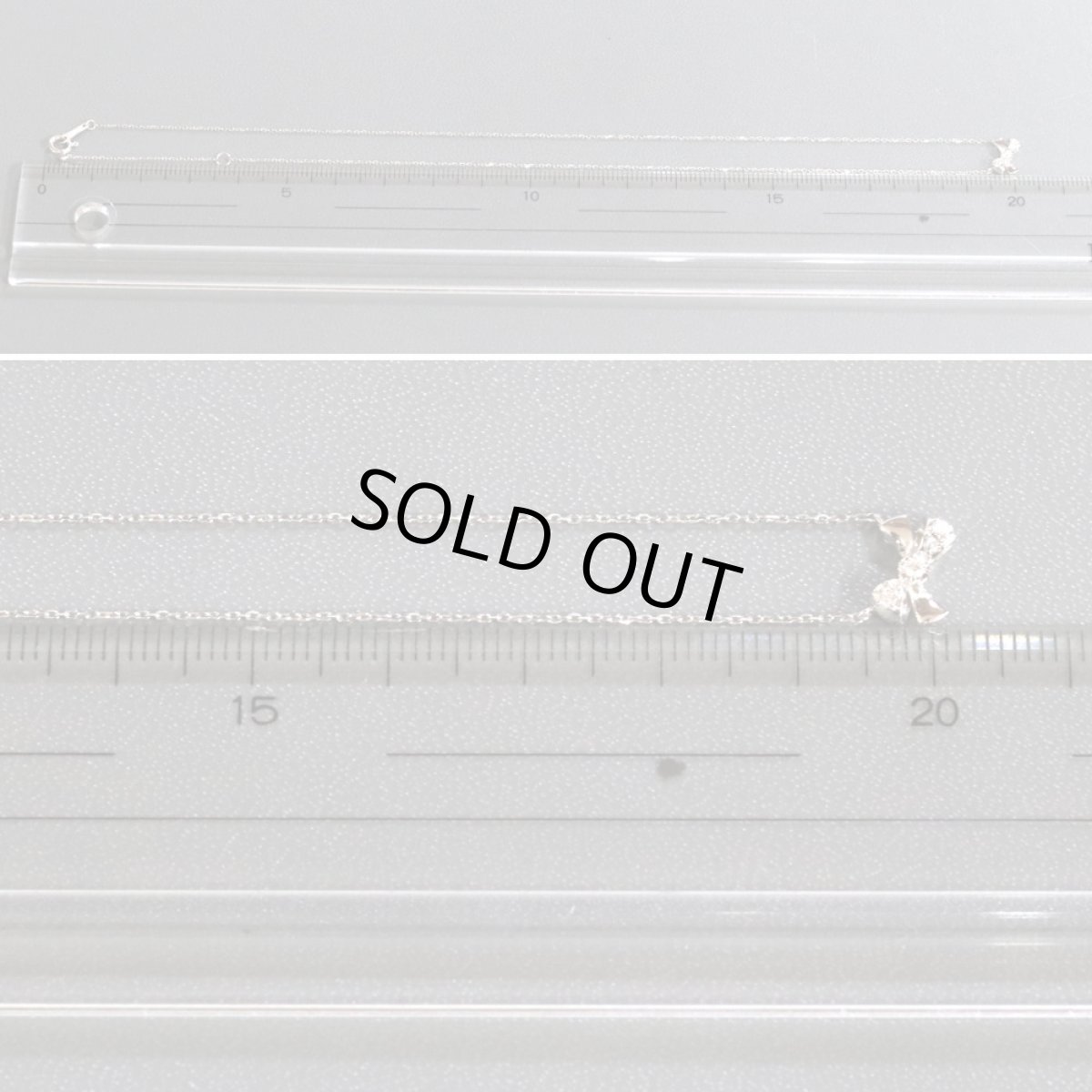 画像8: ヴァンドーム青山 K18WGダイヤモンドネックレス リボンモチーフ 1.5g (8)