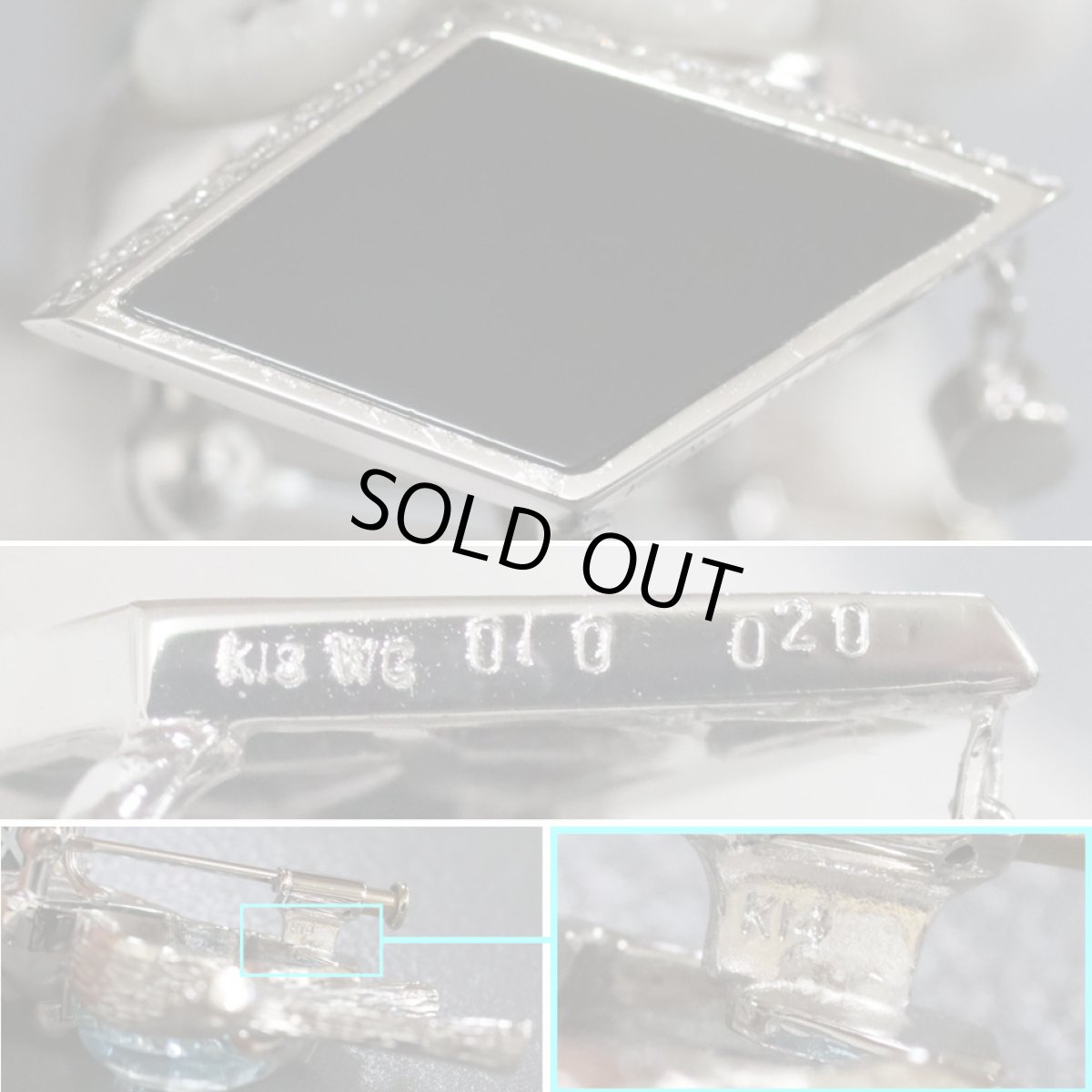 画像6: K18WG/K14ブルートパーズブローチ/ペンダントトップ フクロウモチーフ D0.20 E0.10 13.0g (6)