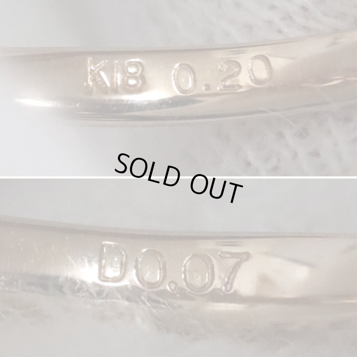 画像6: K18ダイヤモンドリング D0.20 D0.07 1.9g #11 (6)