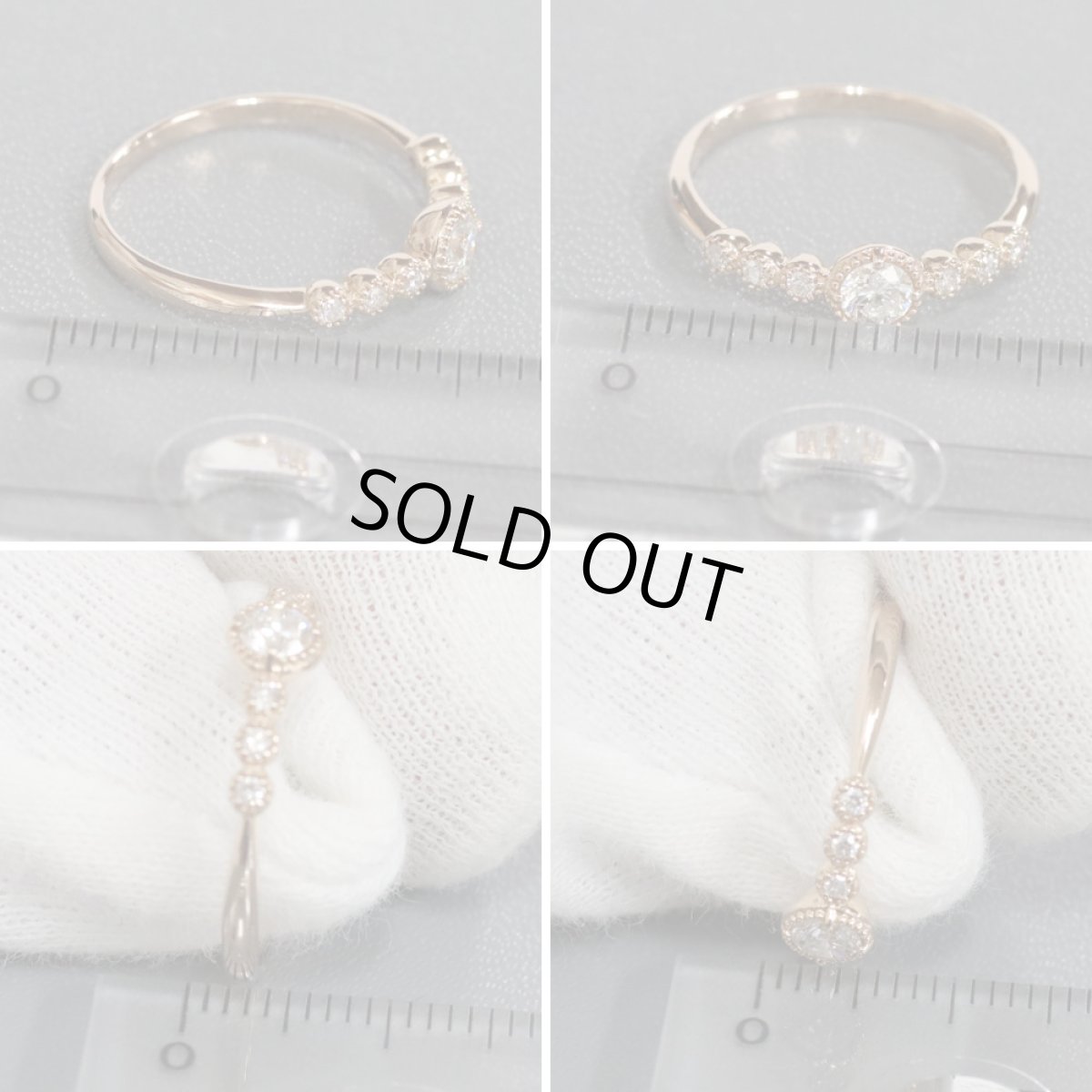 画像8: K18ダイヤモンドリング D0.20 D0.07 1.9g #11 (8)