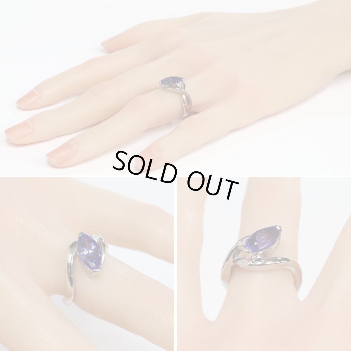 画像10: K18WGタンザナイトダイヤモンドリング TZ2.25 D0.05 7.6g #10.5 (10)