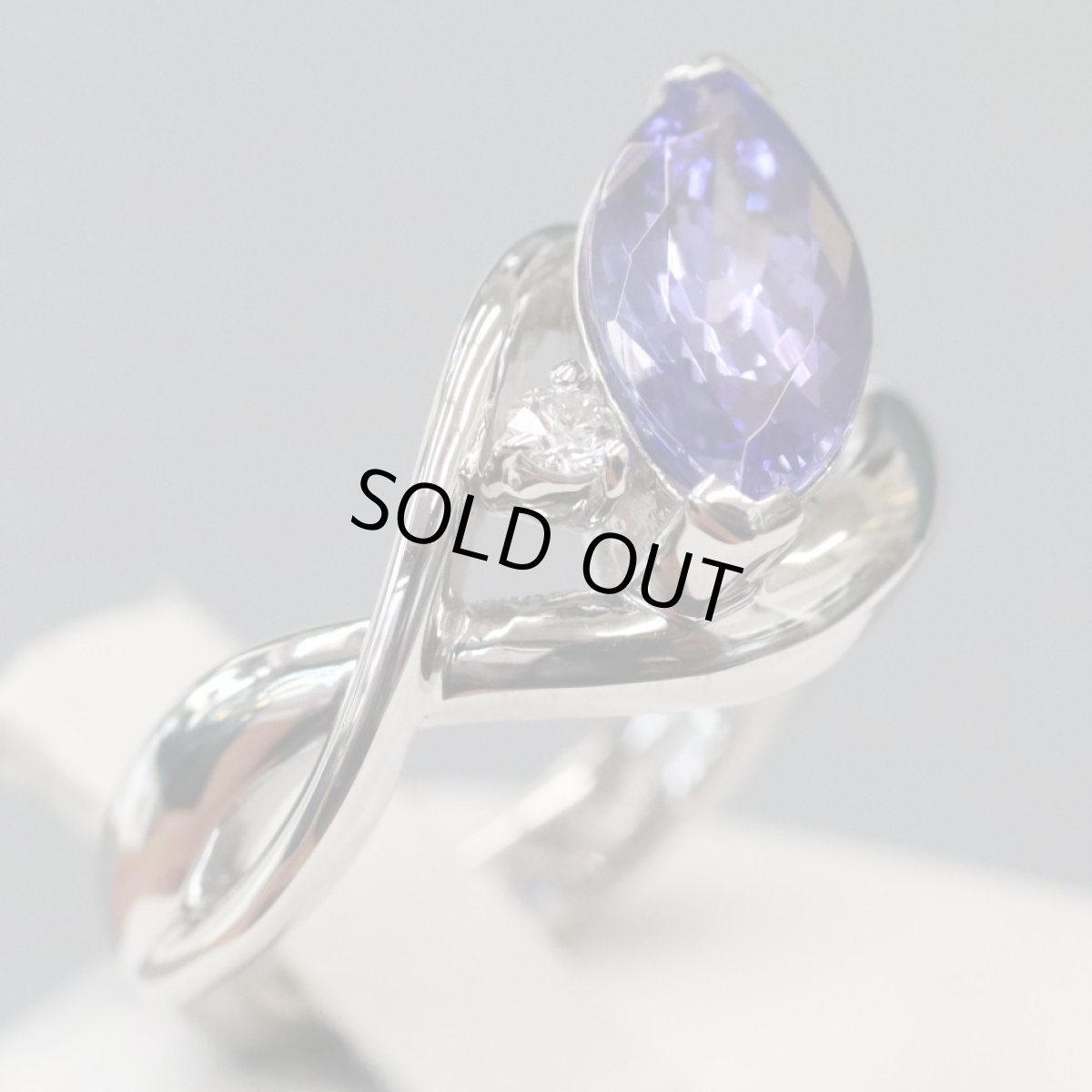 画像3: K18WGタンザナイトダイヤモンドリング TZ2.25 D0.05 7.6g #10.5 (3)