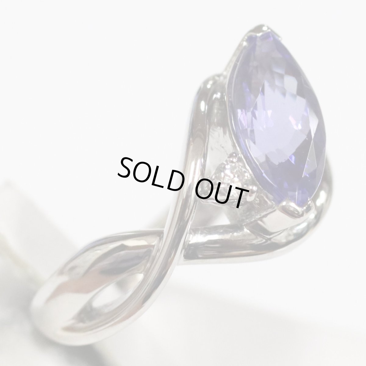 画像5: K18WGタンザナイトダイヤモンドリング TZ2.25 D0.05 7.6g #10.5 (5)