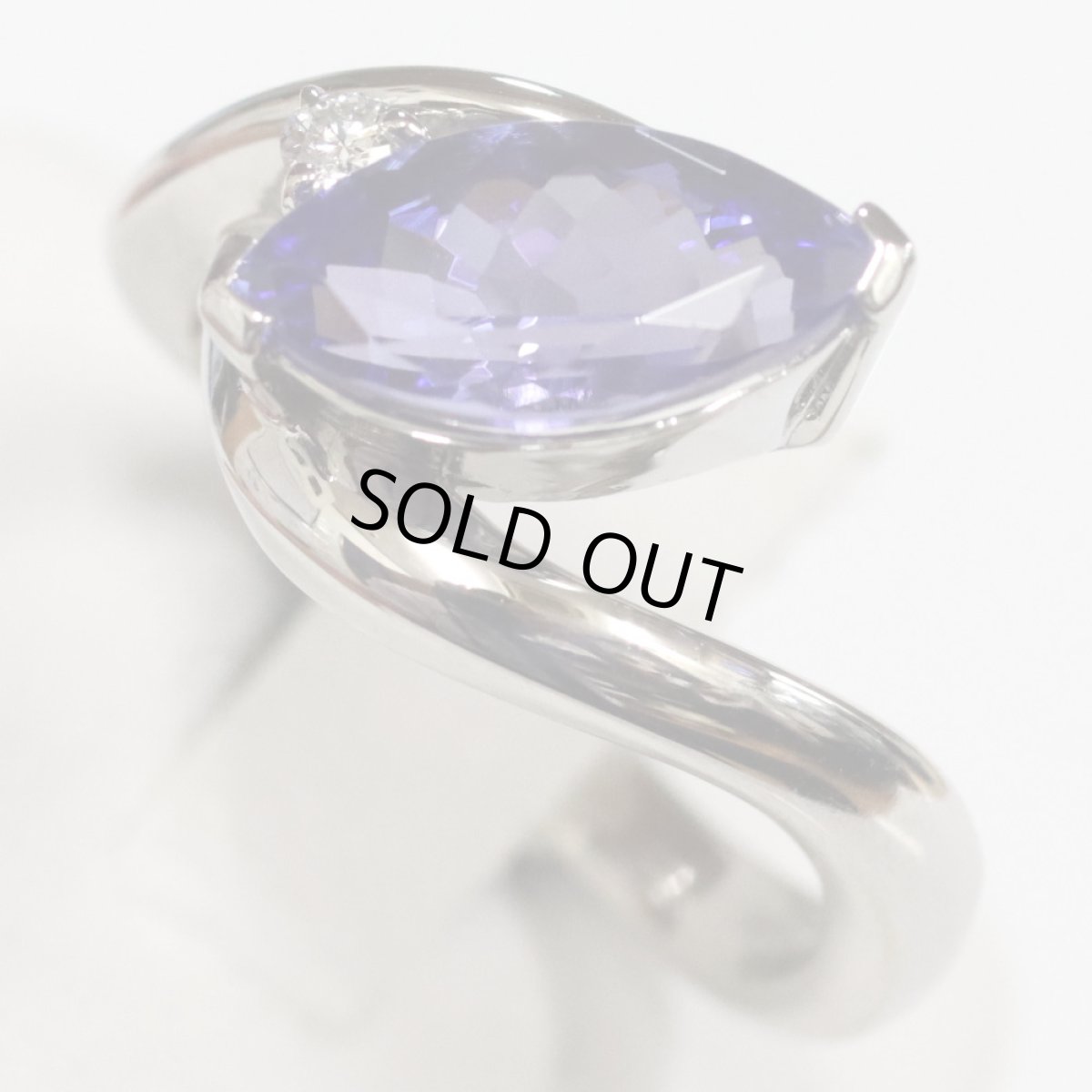 画像6: K18WGタンザナイトダイヤモンドリング TZ2.25 D0.05 7.6g #10.5 (6)