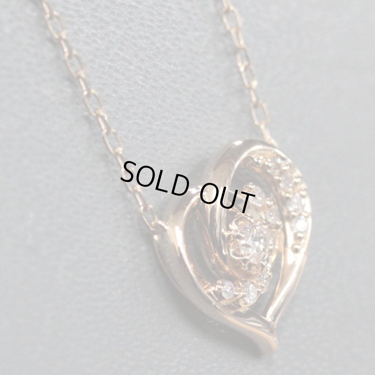 画像3: ヨンドシー K18PGダイヤモンドネックレス ハートモチーフ 2.2g (3)