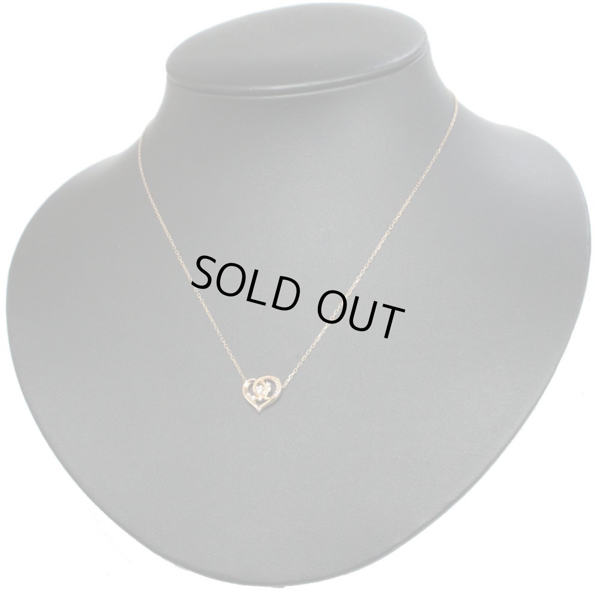 画像4: ヨンドシー K18PGダイヤモンドネックレス ハートモチーフ 2.2g (4)