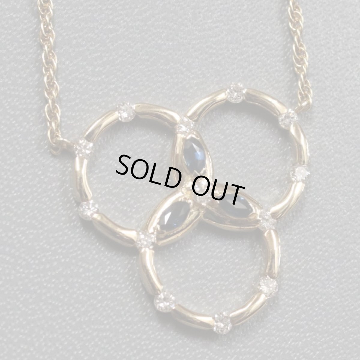 画像1: K18サファイアダイヤモンドネックレス S0.34 D0.45 8.7g (1)