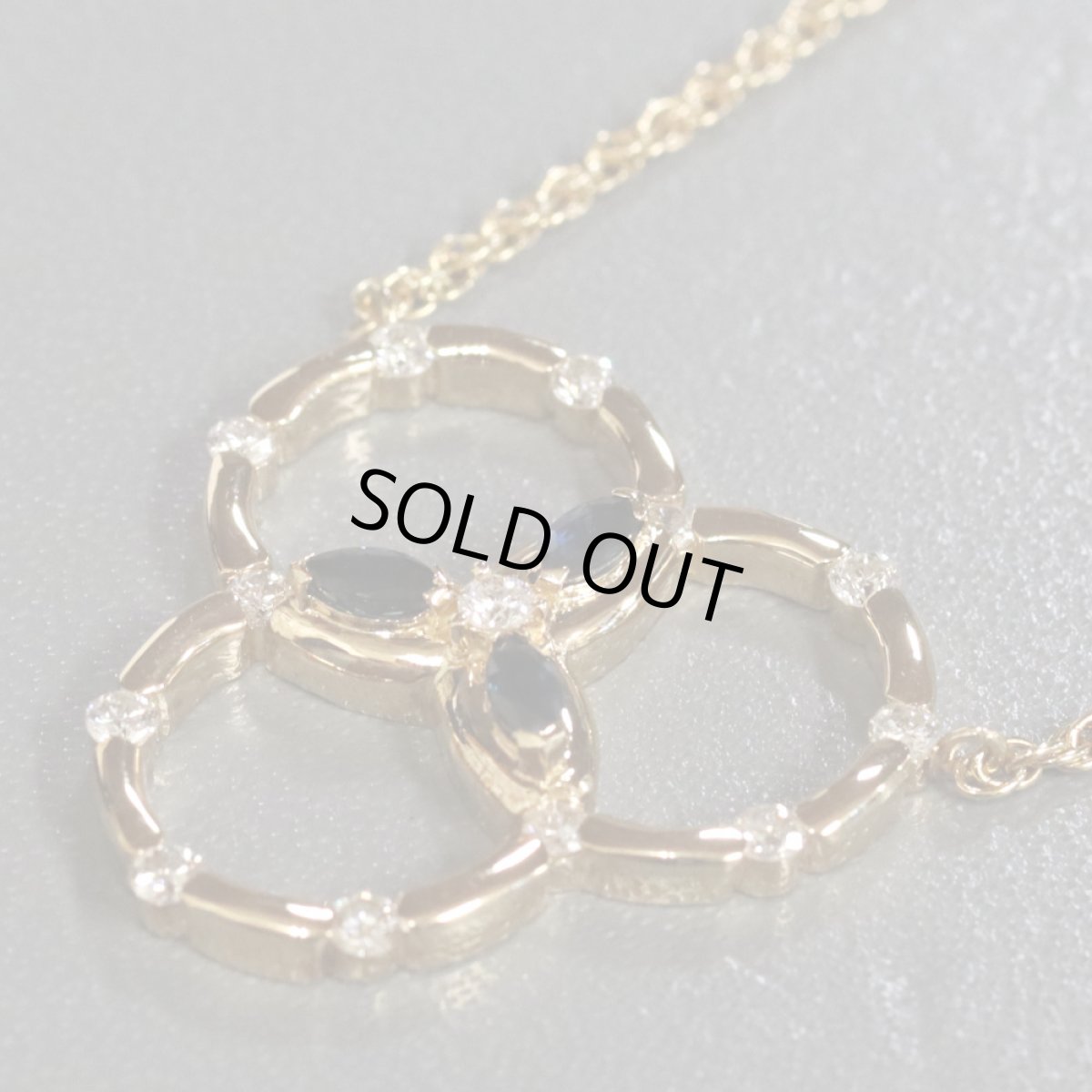 画像3: K18サファイアダイヤモンドネックレス S0.34 D0.45 8.7g (3)