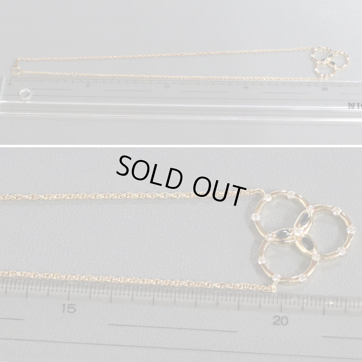 画像8: K18サファイアダイヤモンドネックレス S0.34 D0.45 8.7g (8)