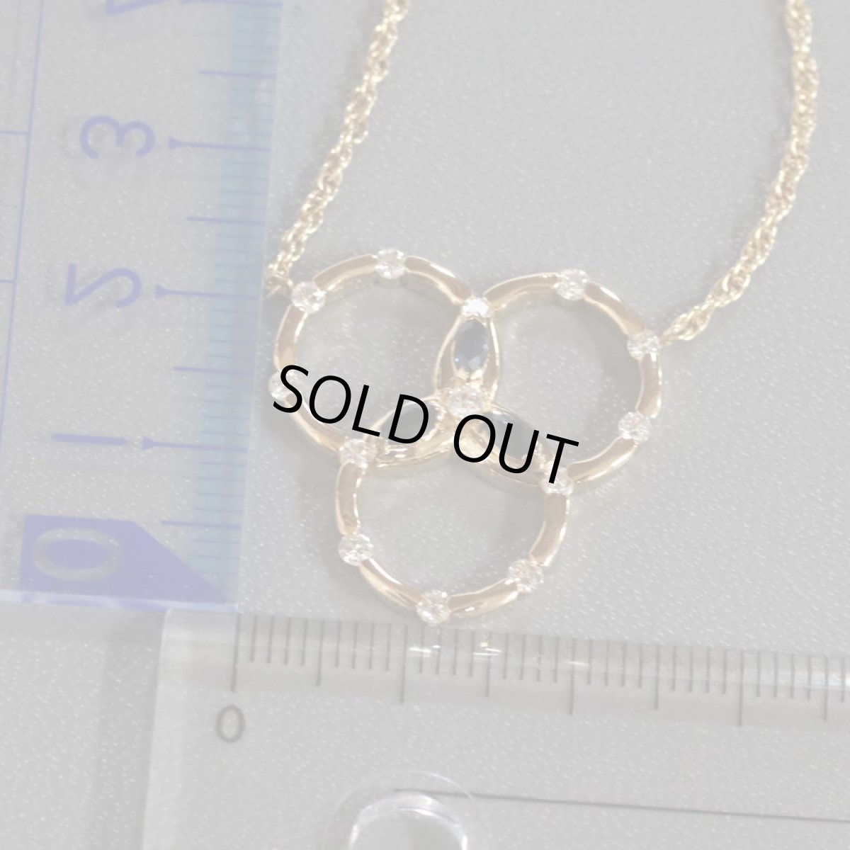 画像9: K18サファイアダイヤモンドネックレス S0.34 D0.45 8.7g (9)