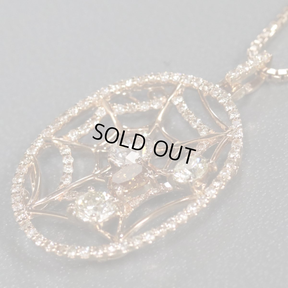 画像5: K18(PG)ダイヤモンドペンダント D0.317 D0.59 D1.04 8.8g ピンクゴールド (5)