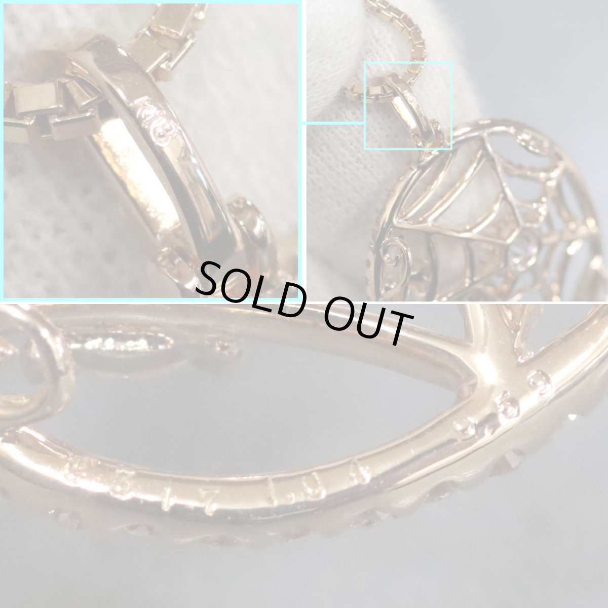 画像7: K18(PG)ダイヤモンドペンダント D0.317 D0.59 D1.04 8.8g ピンクゴールド (7)