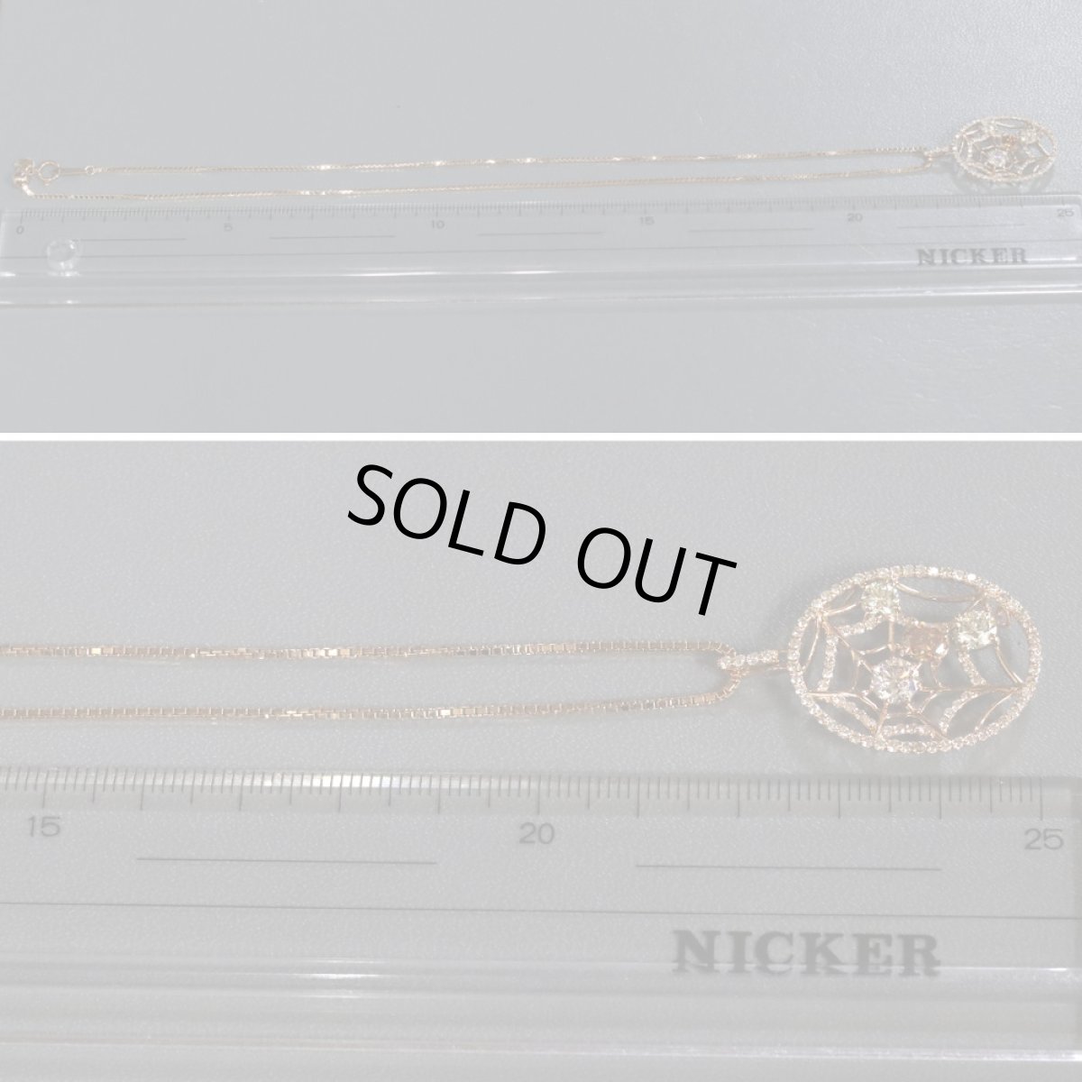 画像9: K18(PG)ダイヤモンドペンダント D0.317 D0.59 D1.04 8.8g ピンクゴールド (9)