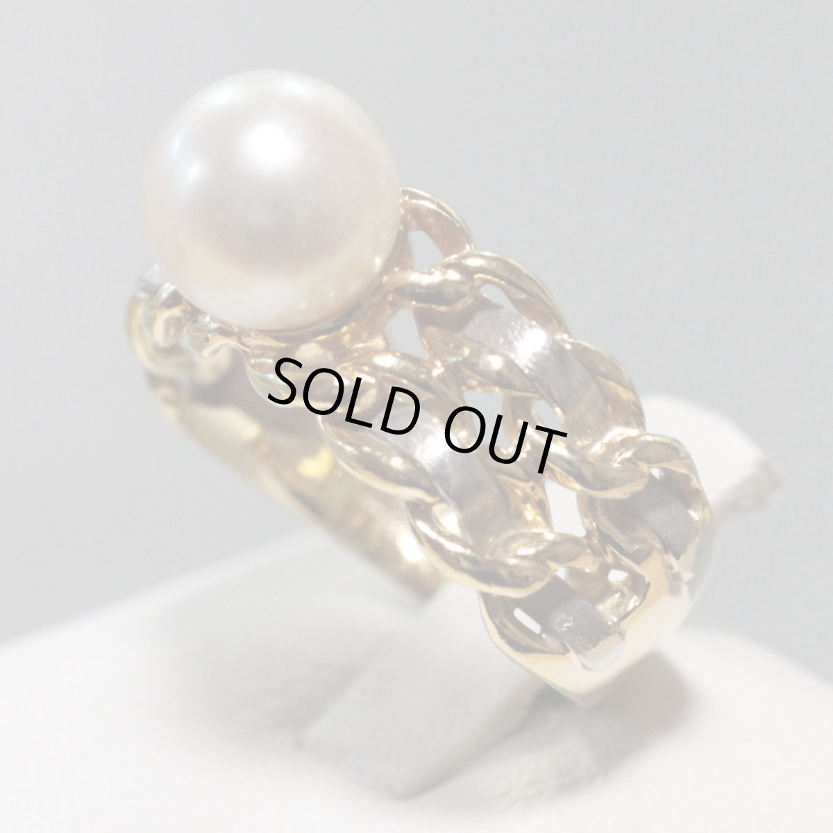 画像2: K18/Pt900パールリング 7.1g #12 (2)