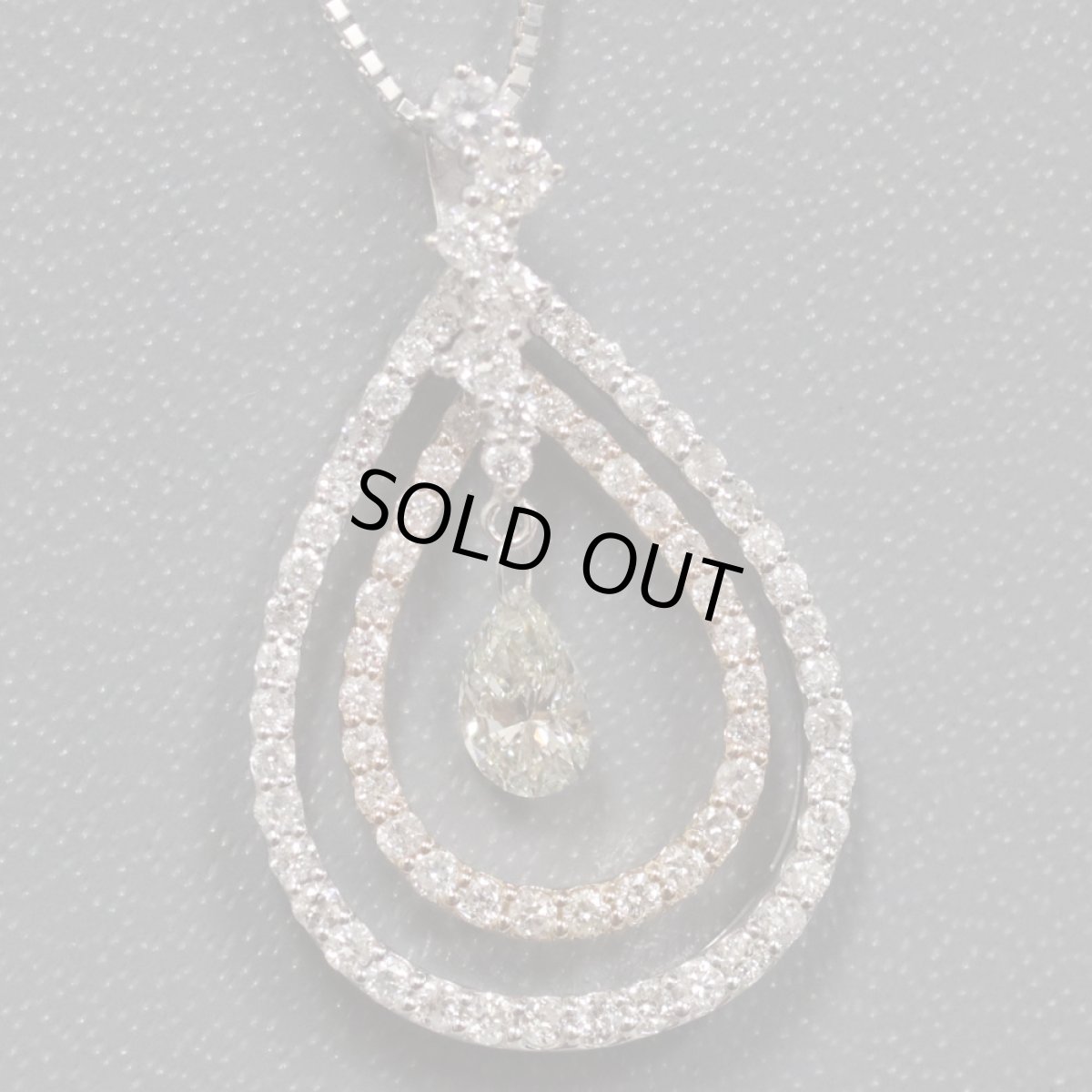 画像1: K18WG/K18ダイヤモンドペンダント D0.64 D0.30 4.2g (1)