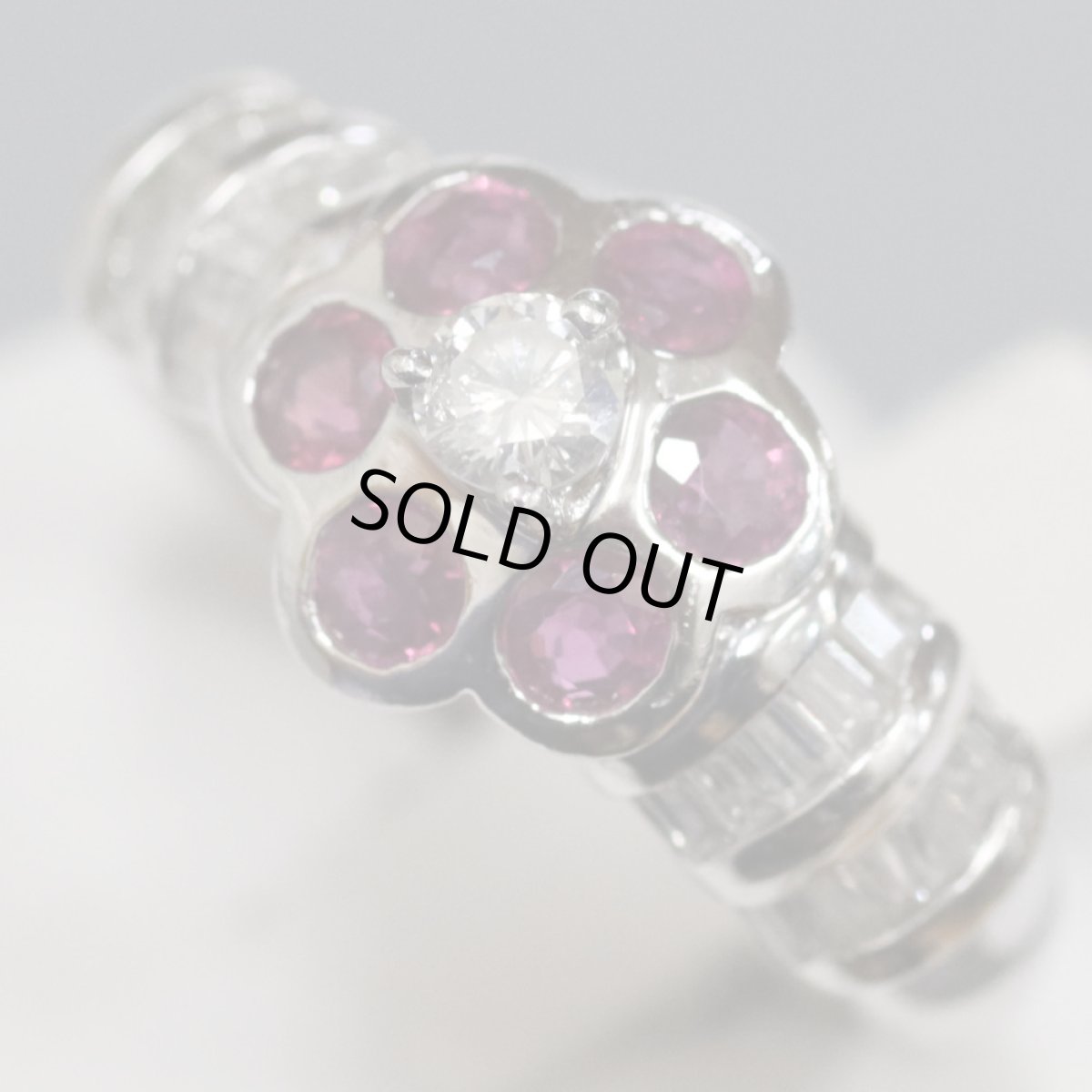 画像3: Pt900ルビーダイヤモンドリング R0.50 D0.55 7.3g #9 (3)