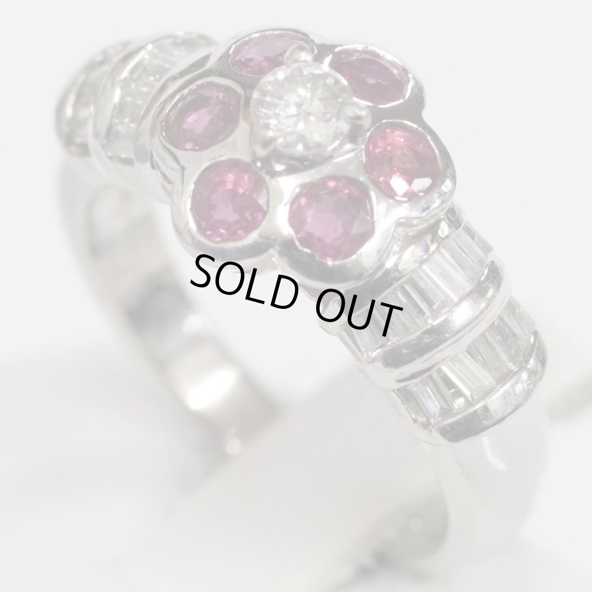 画像4: Pt900ルビーダイヤモンドリング R0.50 D0.55 7.3g #9 (4)