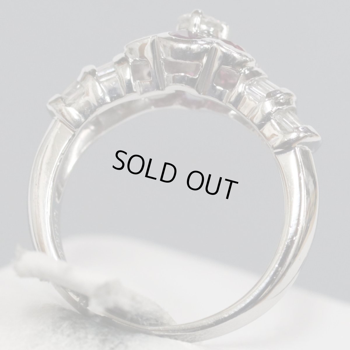 画像5: Pt900ルビーダイヤモンドリング R0.50 D0.55 7.3g #9 (5)