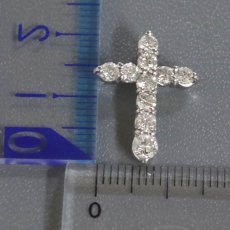 画像9: Pt900ダイヤモンドペンダントトップ クロスモチーフ D1.00 2.8g (9)