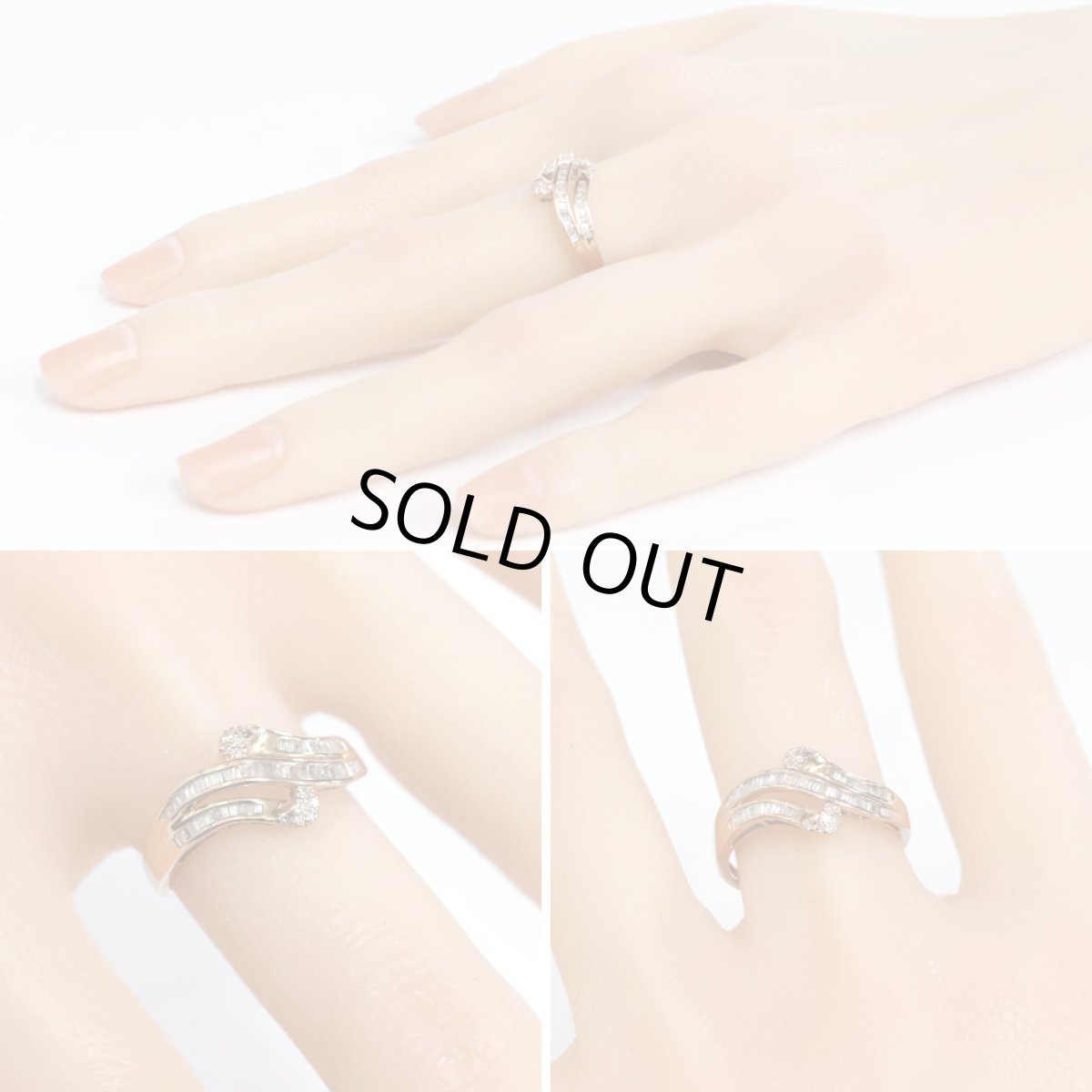 画像10: K18PGダイヤモンドリング D0.35 2.8g #16.5 (10)