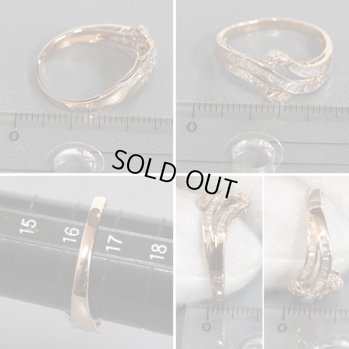 画像9: K18PGダイヤモンドリング D0.35 2.8g #16.5 (9)