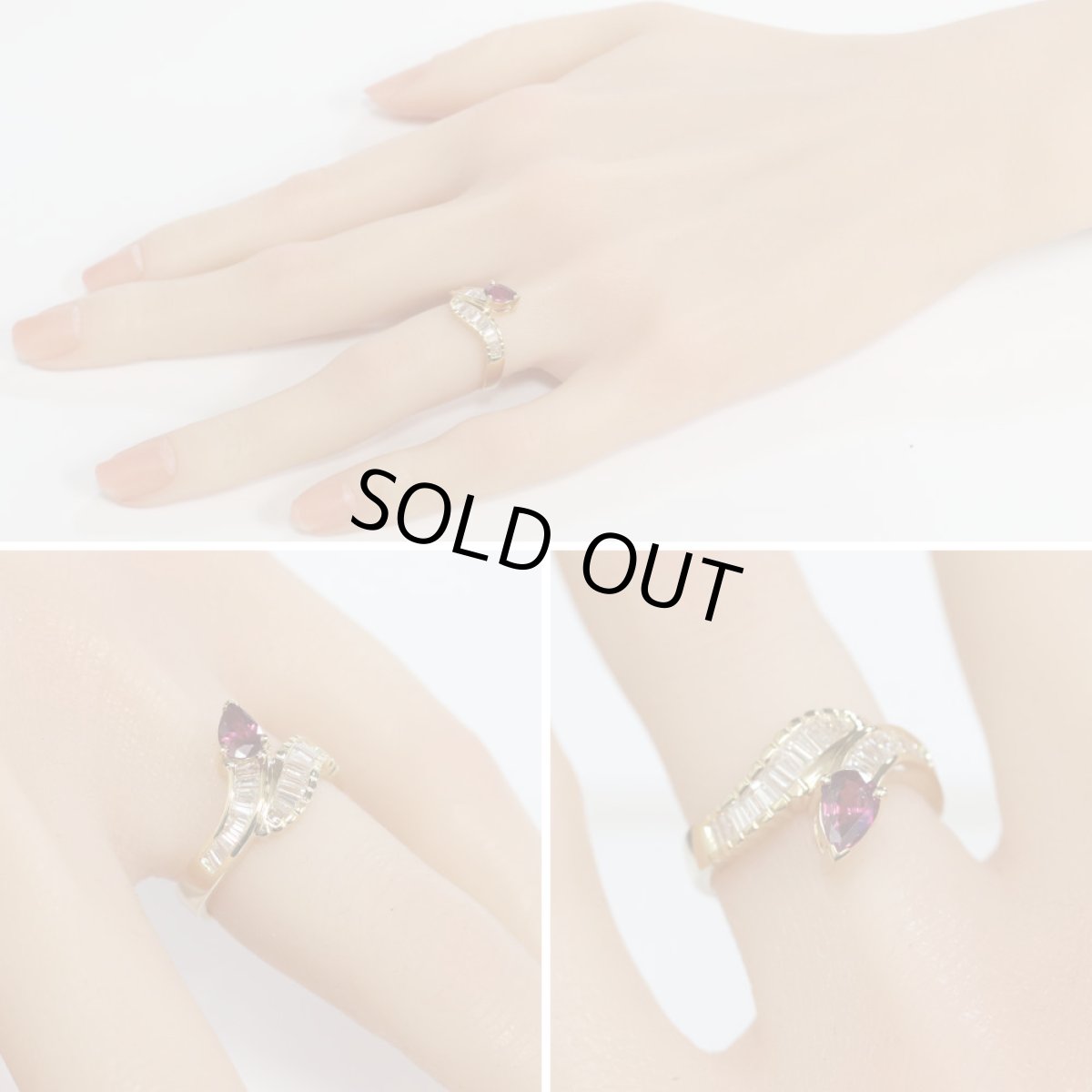 画像10: K18ルビーダイヤモンドリング R0.57 D0.68 4.0g #12.5 (10)