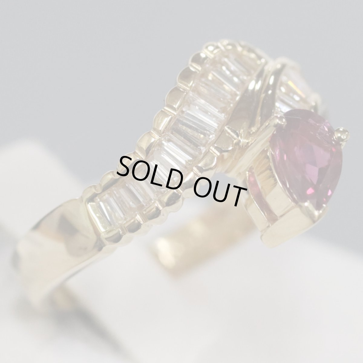 画像2: K18ルビーダイヤモンドリング R0.57 D0.68 4.0g #12.5 (2)