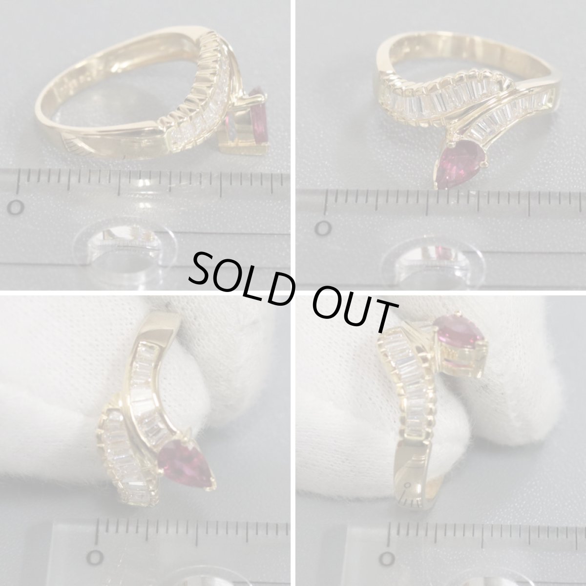 画像9: K18ルビーダイヤモンドリング R0.57 D0.68 4.0g #12.5 (9)