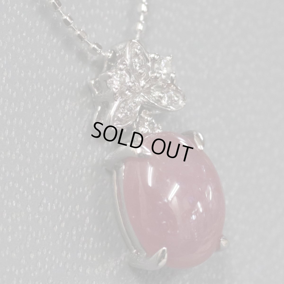 画像2: K18WGスタールビーダイヤモンドネックレス R2.67 D0.05 3.2g Aj付45cm (2)