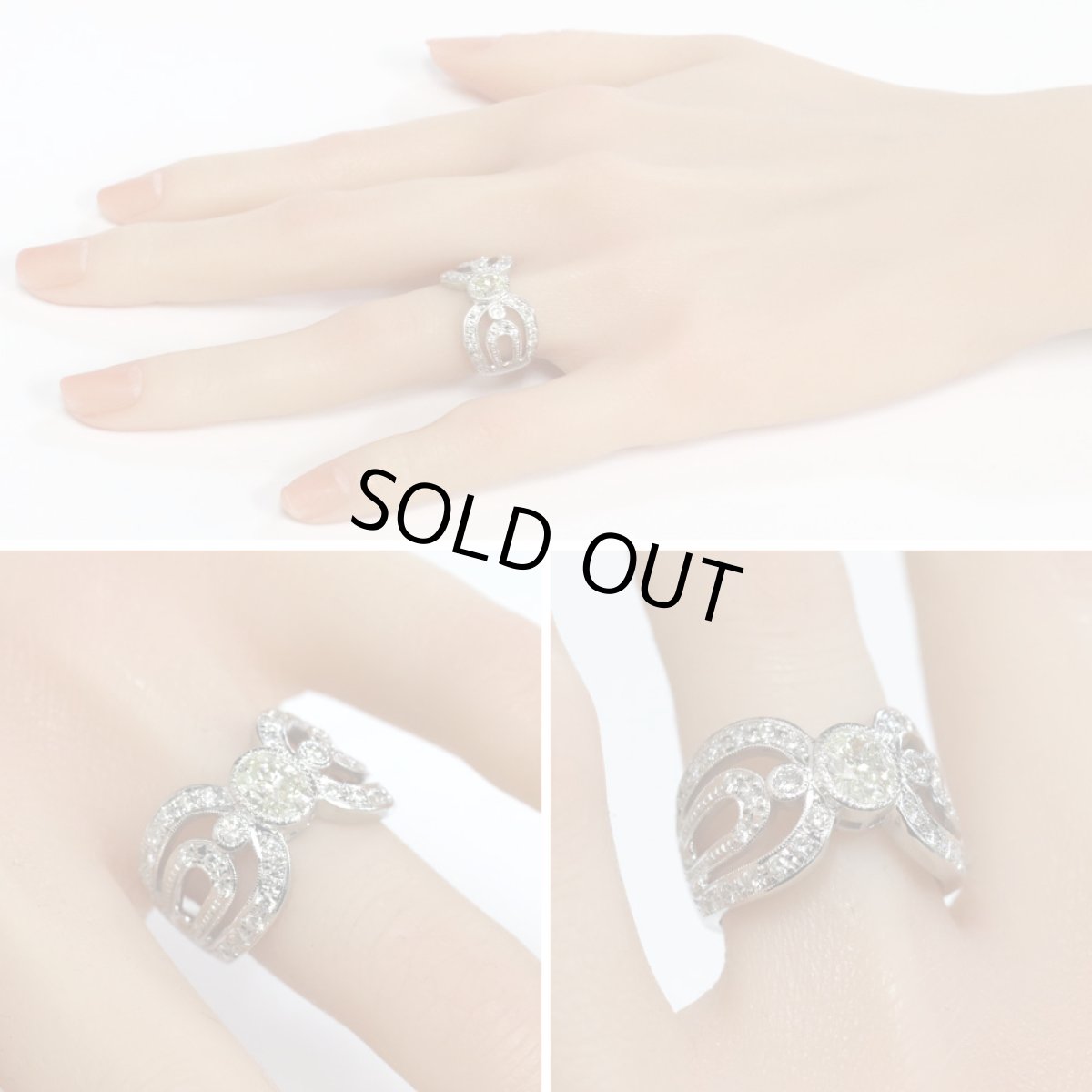 画像9: Pt900ダイヤモンドリング D0.78 D0.73 13.9g #13 (9)