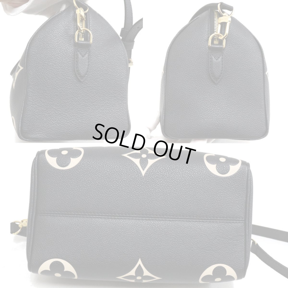 画像4: ルイ・ヴィトン スピーディ・バンドリエール 25(M58947)バイカラーモノグラム・アンプラント/ブラックベージュ (4)