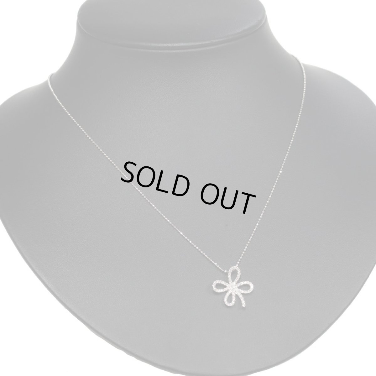 画像5: ヴァンドーム K18WGダイヤモンドネックレス クローバーモチーフ D0.26 3.8g (5)