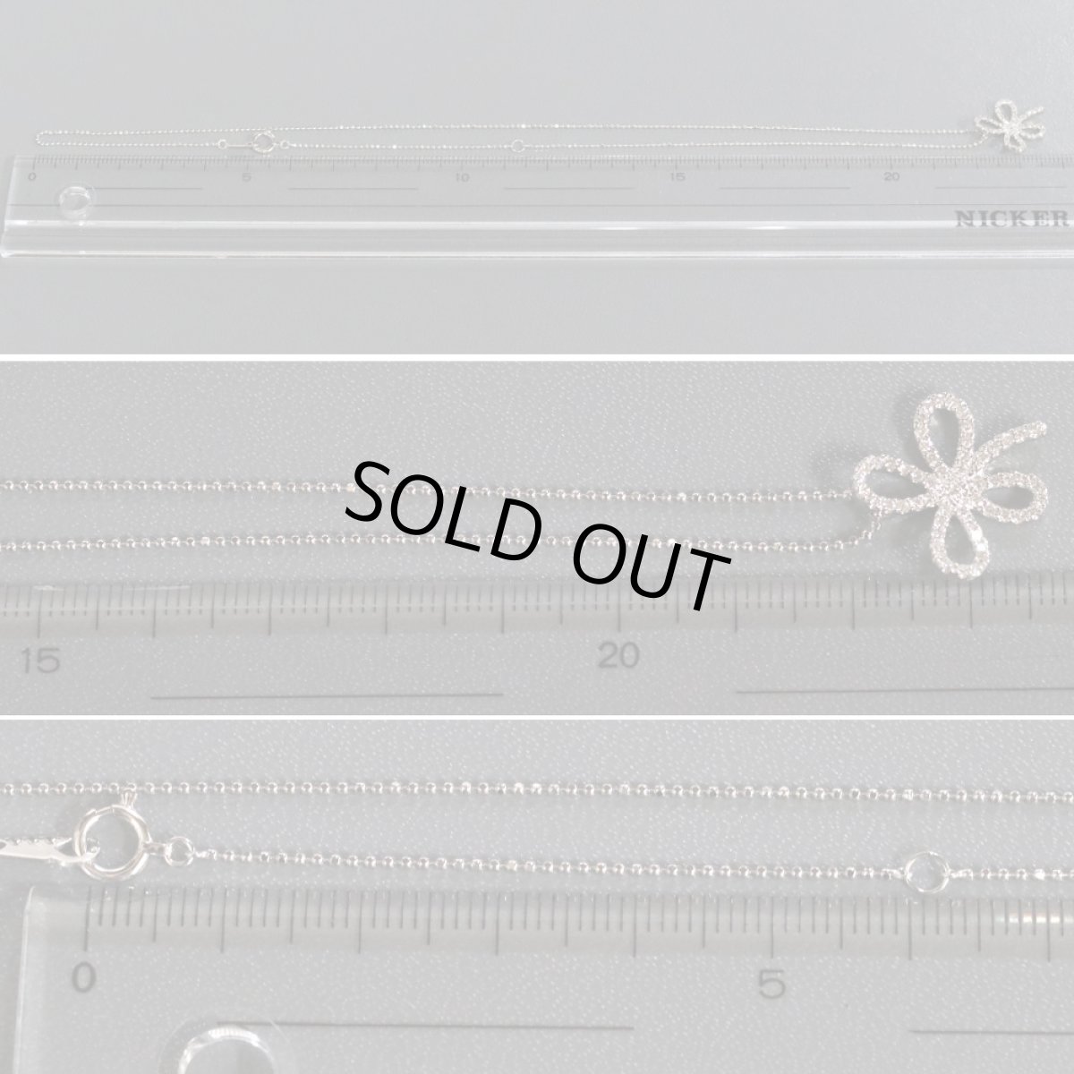 画像9: ヴァンドーム K18WGダイヤモンドネックレス クローバーモチーフ D0.26 3.8g (9)