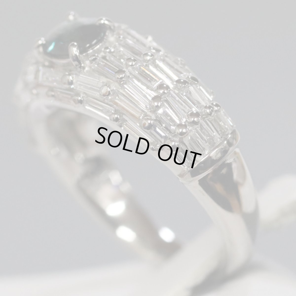 画像2: Pt900アレキサンドライトダイヤモンドリング A0.43 D1.31 8.8g #11 (2)